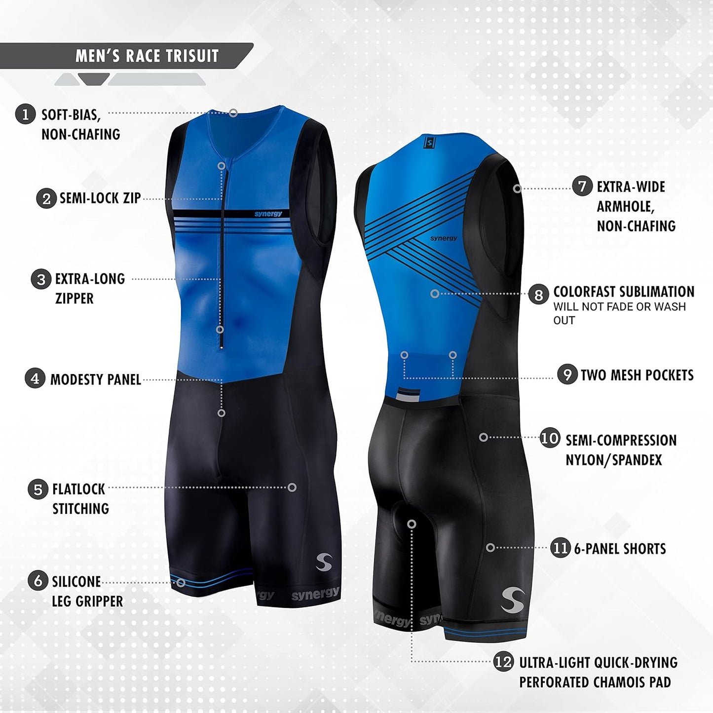 Men's Triathlon Tri Suit - Sleeveless Race Trisuit for Optimal Performance | Lightweight & Comfortable