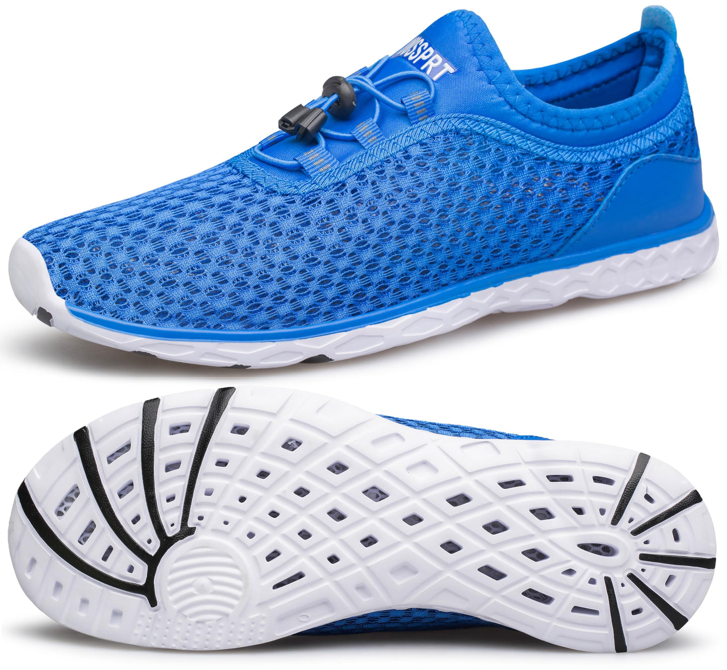 DOUSSPRT Men's Water Shoes Quick Drying Sports Aqua Shoes RoyalBlue Size 8