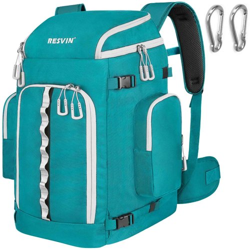 RESVIN Ski Boot Bag, 65L Durable Travel Backpack, 1682D Nylon Waterproof Snowboard Boot Bag, Skiing and Snowboarding Travel Luggage for Helmet, Goggles, Gloves, Outerwear & Accessories