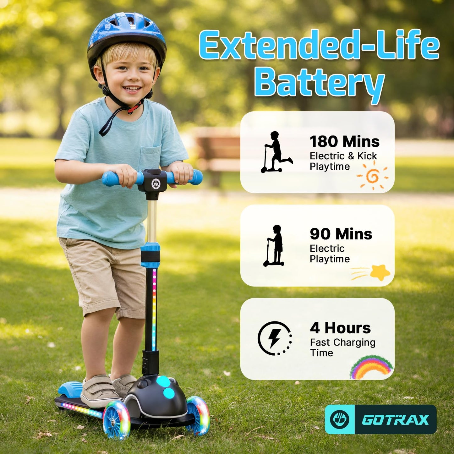 Gotrax SK1 Foldable Electric Scooter, 3 Wheels for Kids Ages 4+, Gifts