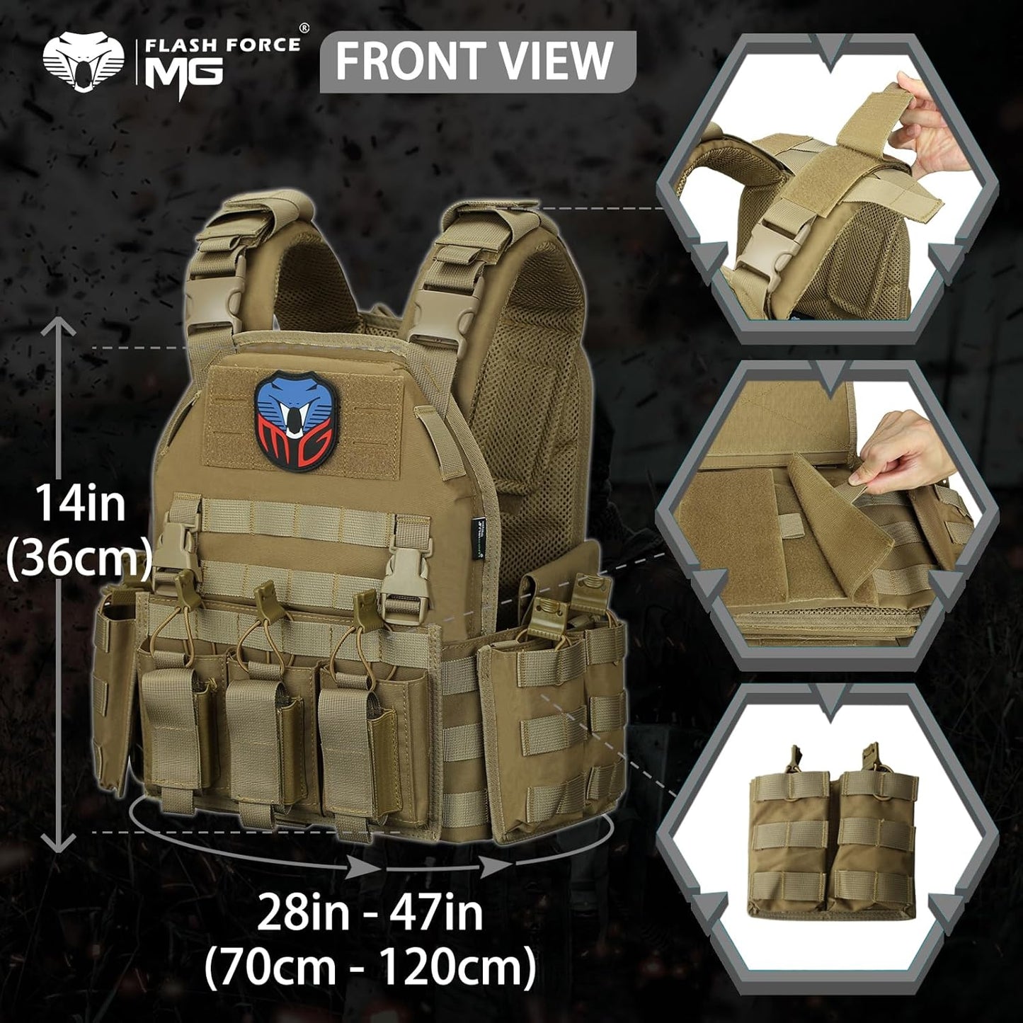 Tactical Vest - Molle Airsoft Vest for Men | Adjustable, Durable Design