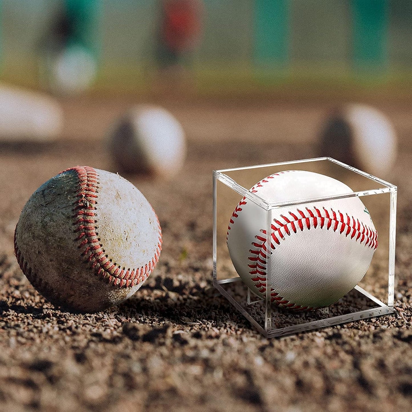 Baseball Display Case - 8 Pack UV Protected Acrylic Cube for Autographed Balls | Clear Memorabilia Showcase