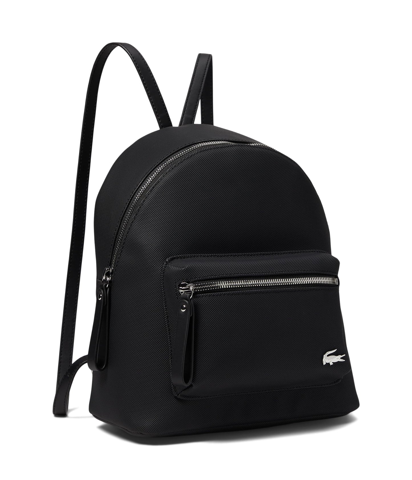 Lacoste Women's Daily Lifestyle Coated Canvas Backpack, Black, One Size