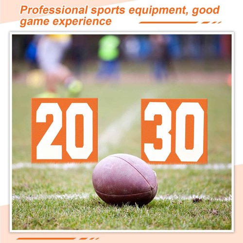 Liliful Set of 11 Football Yard Markers High Visibility Football Field Yard Line Markers 12.5 Inch Portable Weighted Yardage Marking with Carrying Bag for Sports Game Training