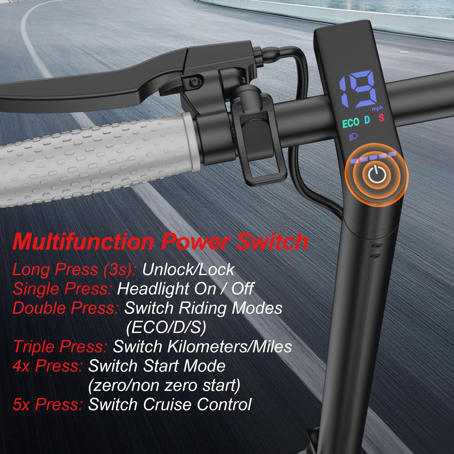 VOLTVOGUE Electric Scooter for Adults, Folding E Scooter with 350W Motor,19 Mph Top Speed, Max 12 Miles Long Range, 8.5' Solid Tires Commuting Scooters with Dual Brakes System, APP