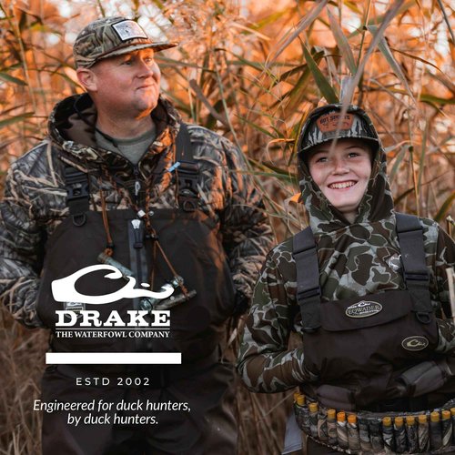 Drake Waterfowl 1/4 Zip Refuge Eqwader Drake Old School Green Small