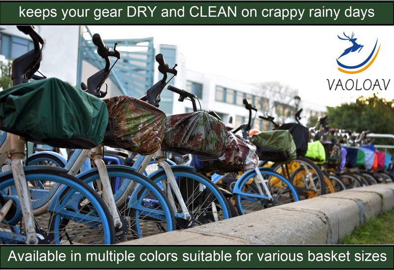 VAOLOAV Bicycle Rear Rack Rain Cover Bike Trunk Rain Cover 35L Black