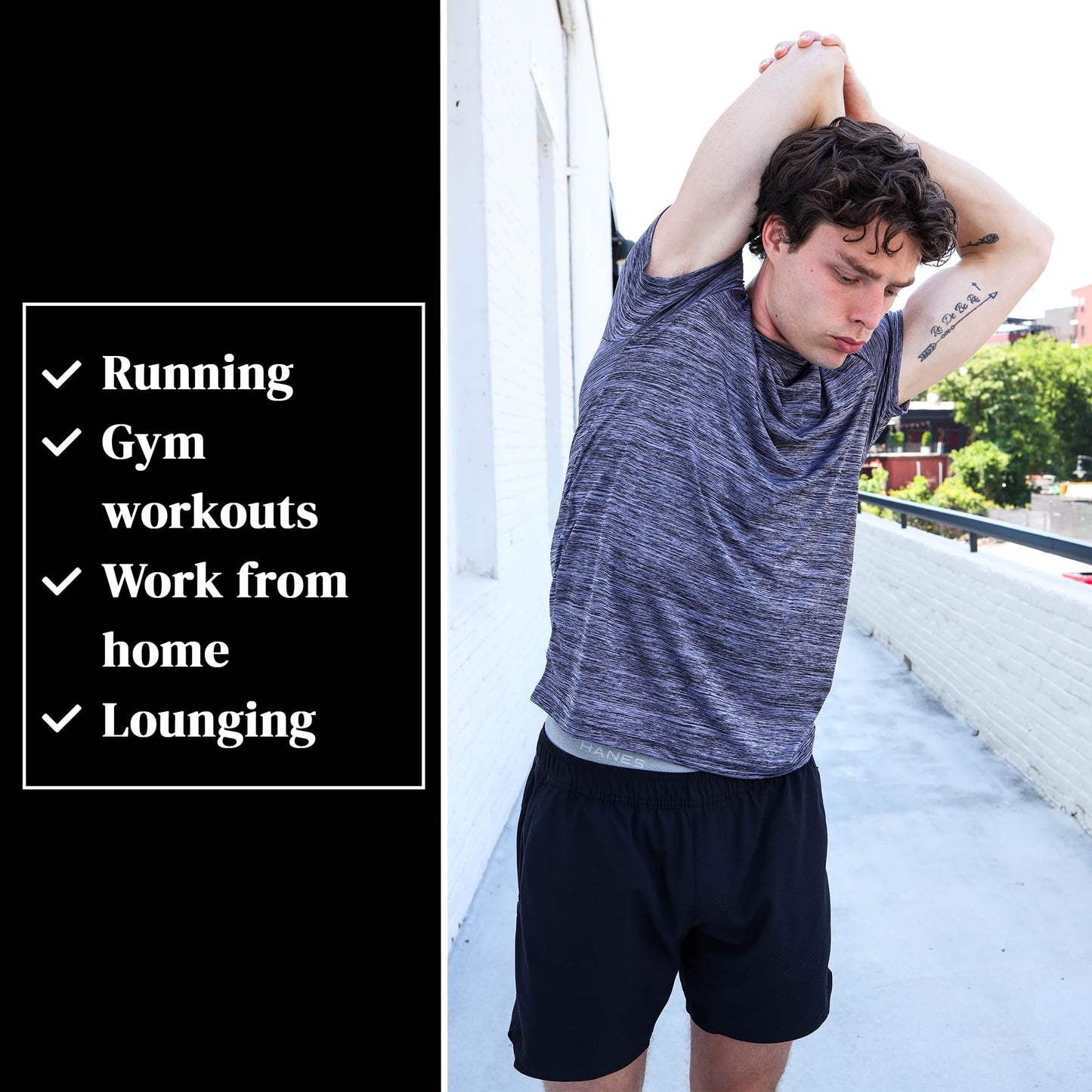 [5 Pack] Men’s Workout Short Sleeve Dry Fit T Shirts Quick Dry Active Athletic Crewneck Running Gym Moisture Wicking Tee Tops