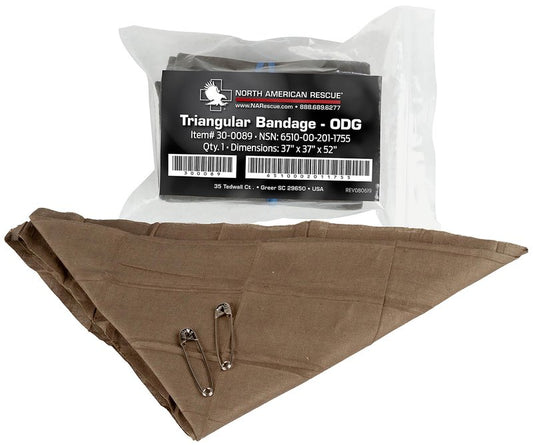 North American Rescue Triangular Bandage NAR Cravat Cotton Bandaging for Injuries, Wounds, Support (30-0089)