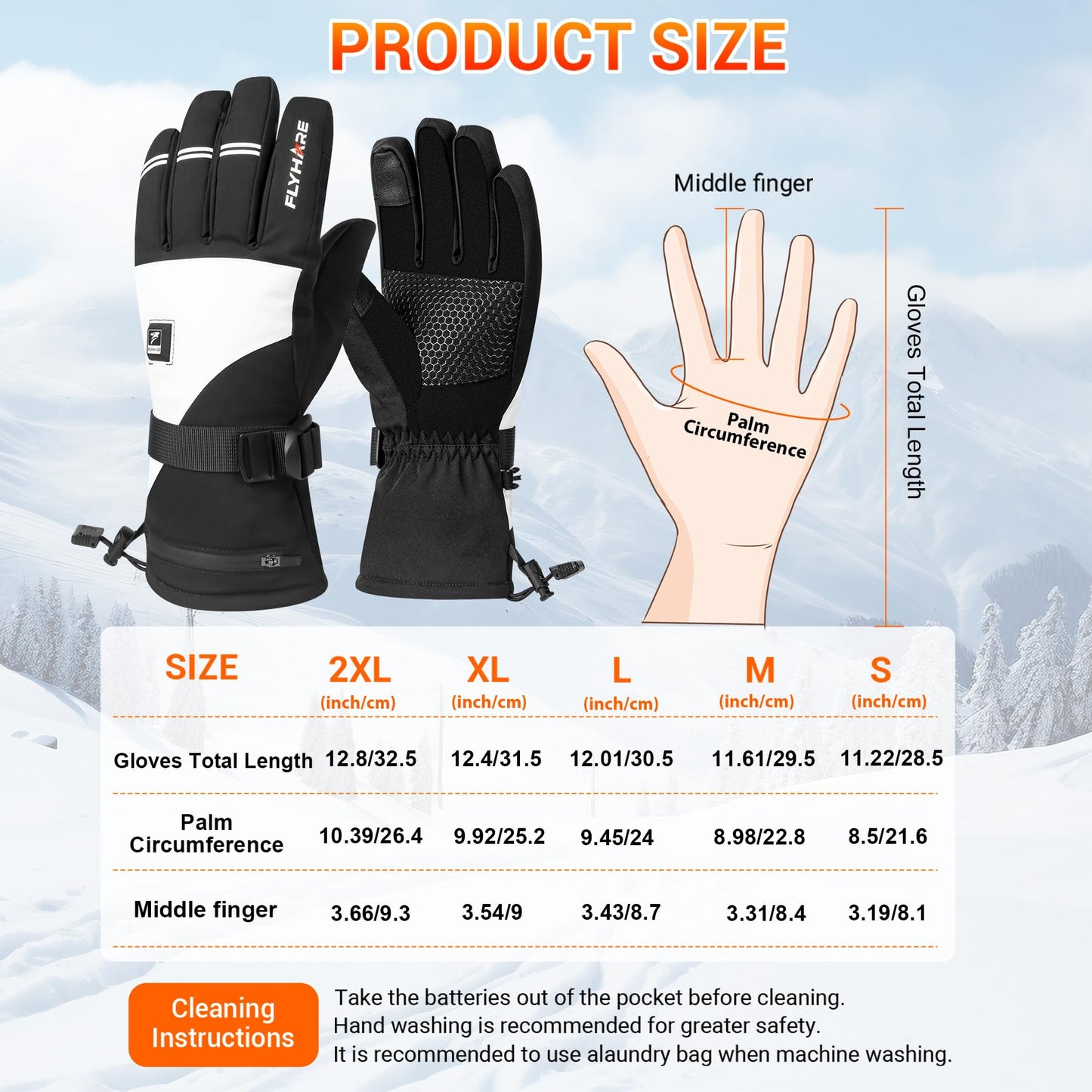Flyhare Heated Gloves for Women Men, Rechargeable Heated Gloves with Touchscreen, Waterproof Electric Gloves Rechargeable Hunting, Skiing, Outdoor Work