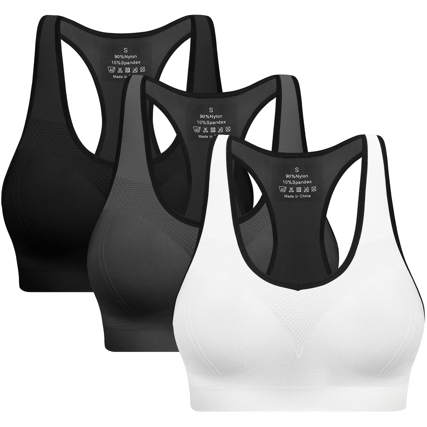 Racerback Sports Bras for Women with Pads - High Impact Athletic Tank Tops for Yoga and Workout Brassieres Bra