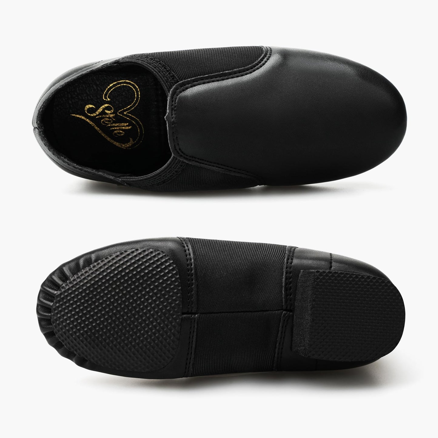 Stelle Jazz Shoes for Girls and Boys PU Leather Slip-On Jazz Dance Shoes