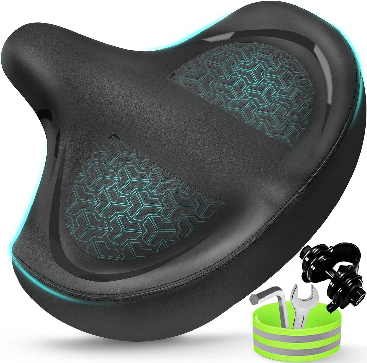 Comfortable Bicycle Seat - Oversized Saddle for Men & Women | Fits Peloton, Exercise, Electric & Mountain Bikes