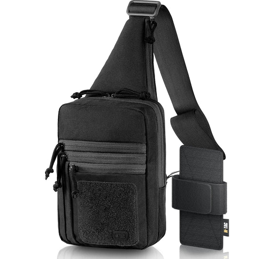 M-Tac Tactical Sling Bag for Men - Crossbody Concealed Carry Bag - Grey Melange Mens Crossbody Holster Bag