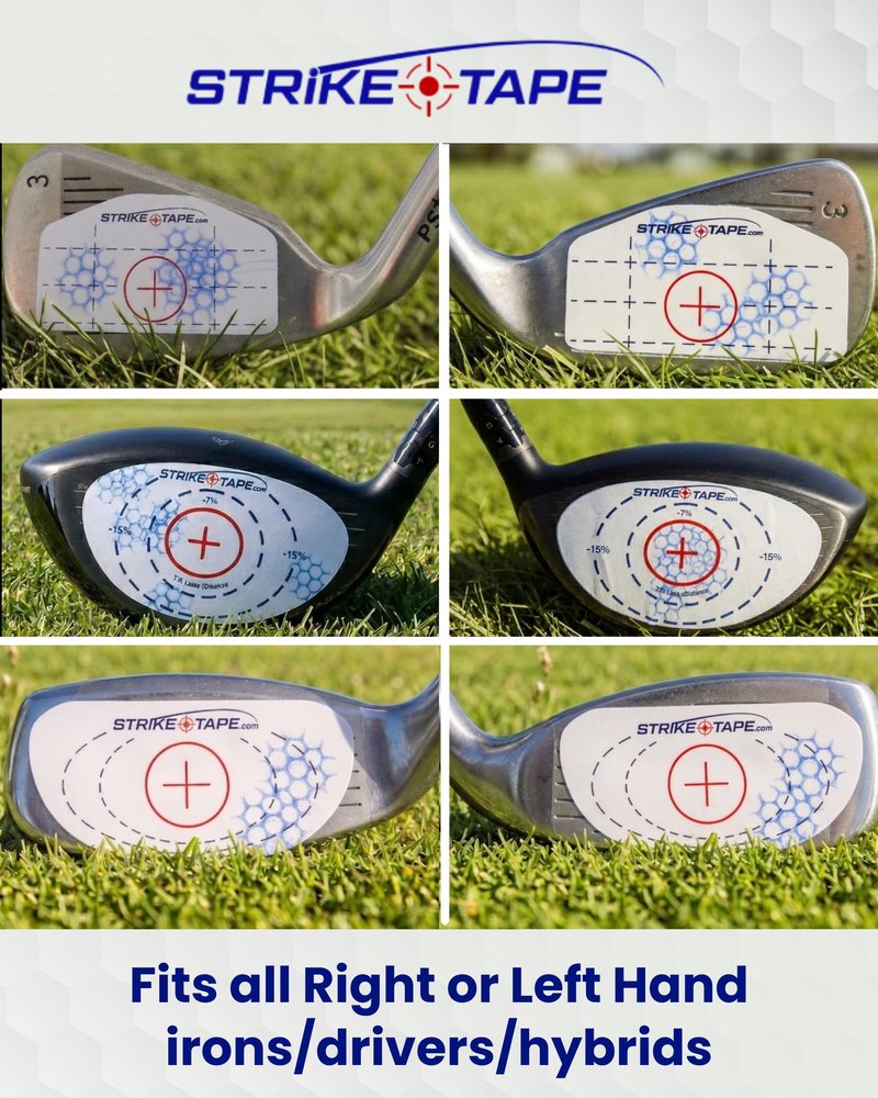 STRIKEPRO Strike Tape Golf Impact Tape. Right or Left Handed. 720 Residue-Free impacts for All Drivers/Hybrids/Irons. Ultra Thin Golf Impact Stickers for Golf Swing Analysis with Super Clean Removal.