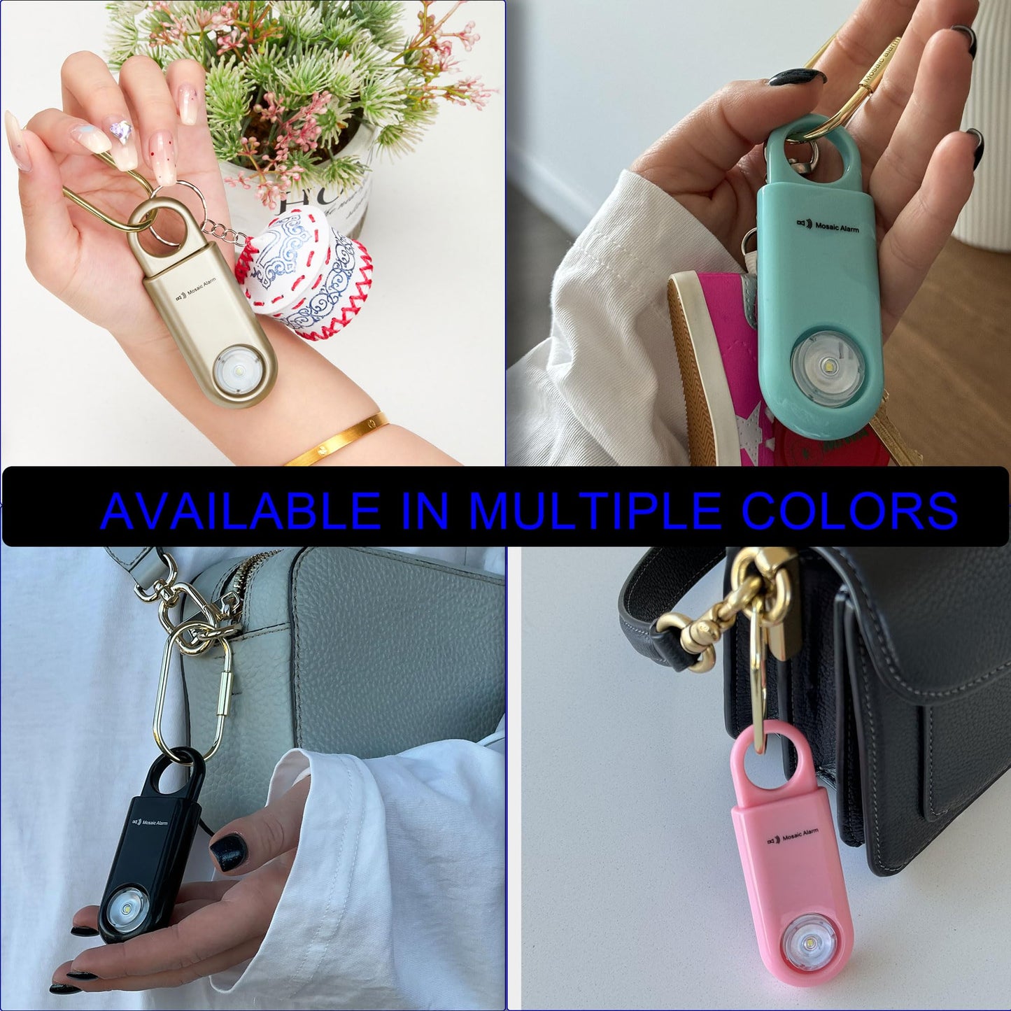 130dB Keychain Siren Ultra Bright Strobe Light. Loud Sound Personal Safety Alarm. SOS Emergency Alerts for Women, Girls, School Children, Night Runners, Hiking. Bear Alarm Deterrent. Pink