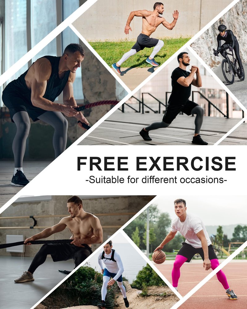 RIKUAOU Men’s Compression Pants Running Leggings Athletic Base Layer Workout Tights with Pockets for Sports Basketball