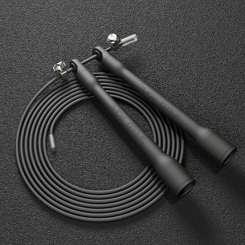 Ultra-Light Speed Jump Rope - Ergonomic Black Handles, Adjustable PVC Cable for Cardio & CrossFit Training