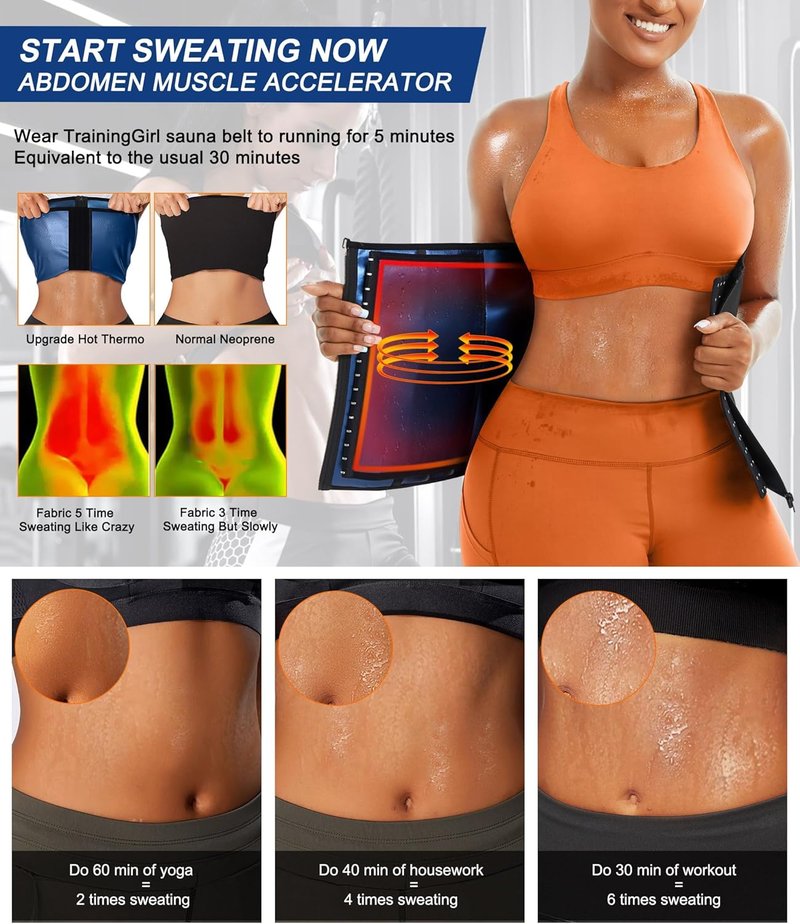 Waist Trainer for Women - Lower Belly Trimmer Corset Tummy Wrap | Sweat Belt for Workout & Sauna Suit