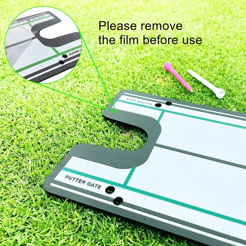 GLANC Golf Putting Alignment Mirror (12” x 6”), Putting Training Aids with Premium Carry Bags for Indoor & Outdoor Use - Golf Trainer Putting Practice Mirror for Improving Technique Accuracy Posture