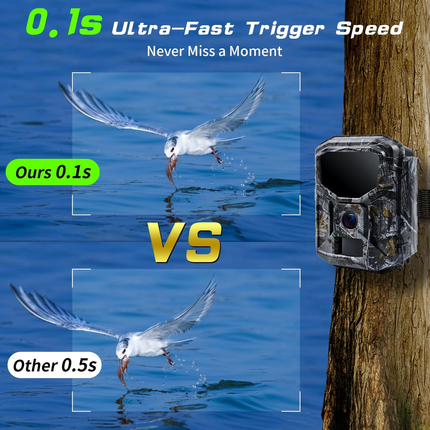 Fargarloo Trail Camera Solar Powered - 2K 60MP WiFi Game Camera, 0.1s Trigger, 7800mAh Forever Power, 65FT Detection, Low Glow Night Vision, IP66 Waterproof, 32GB Included for Wildlife Monitoring