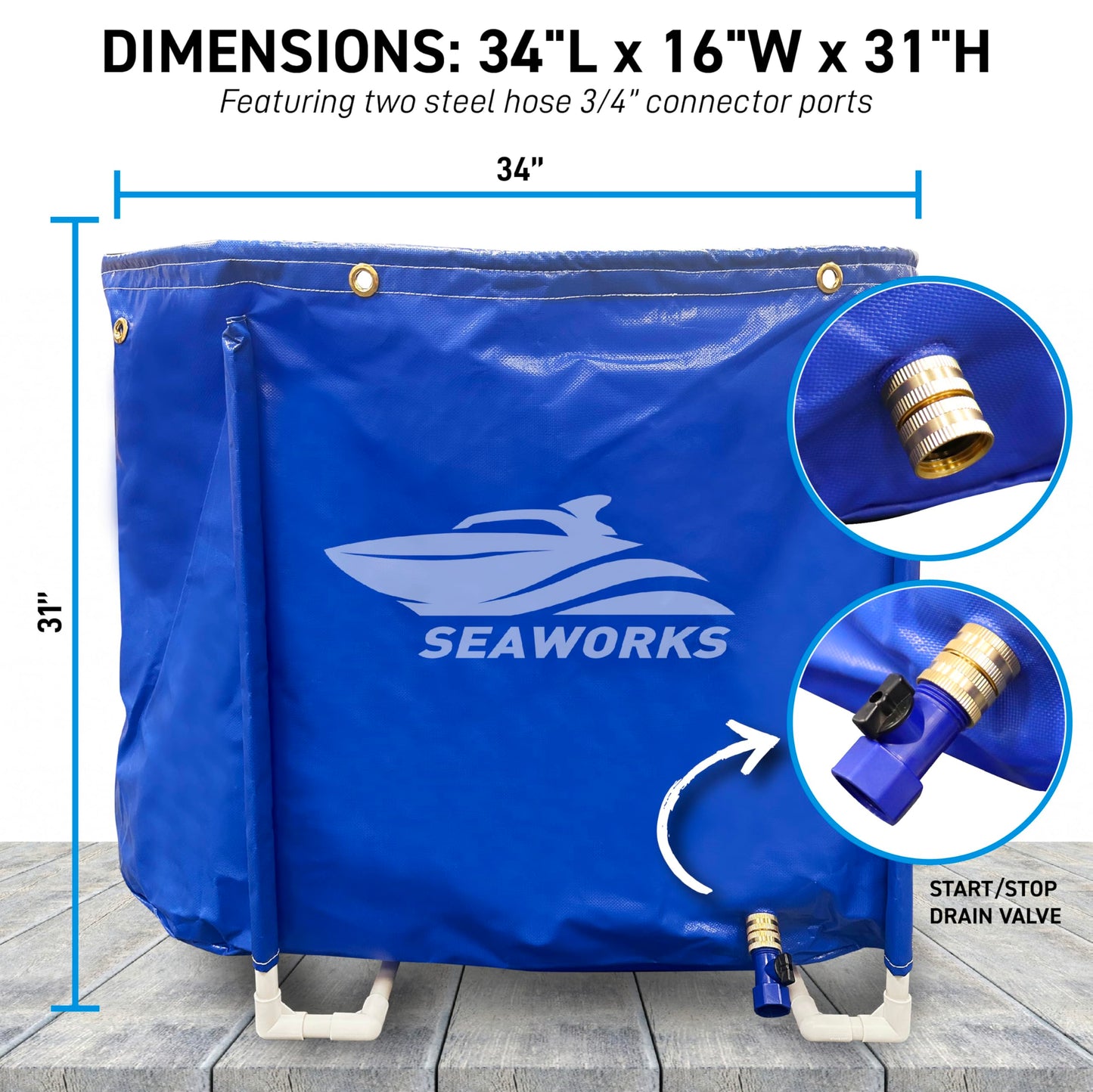 Seaworks Outboard Motor Flushing Bag for Marine Engines & Sterndrives