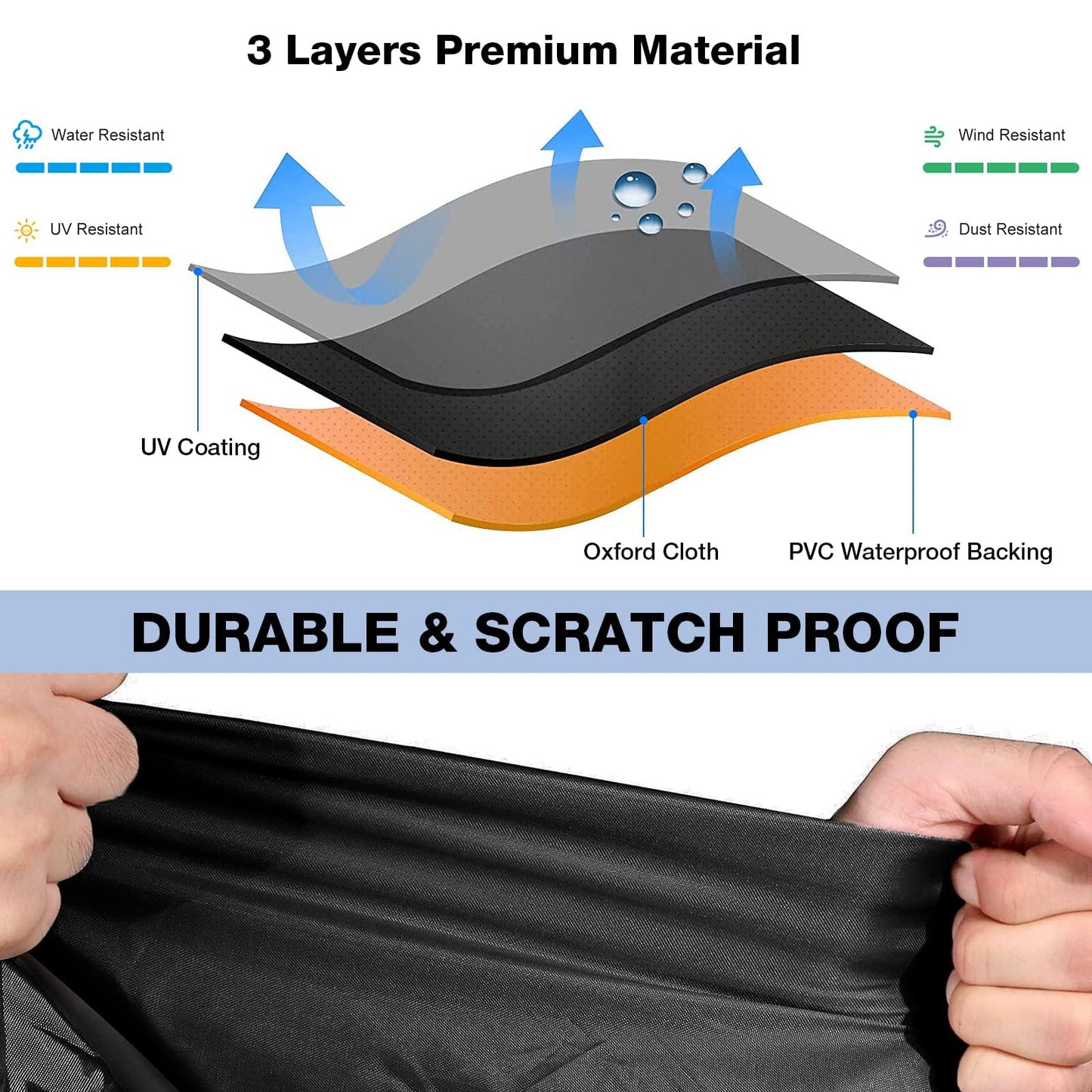 NEVERLAND Trailerable Boat Cover Waterproof Heavy Duty Marine Grade Polyester Canvas Fits V Shape/V-Hull and Tri-Hull Runabouts, Pro-STYL, Bass Boats (Boat Length 17-19ft, Beam Width up to 102",Black)