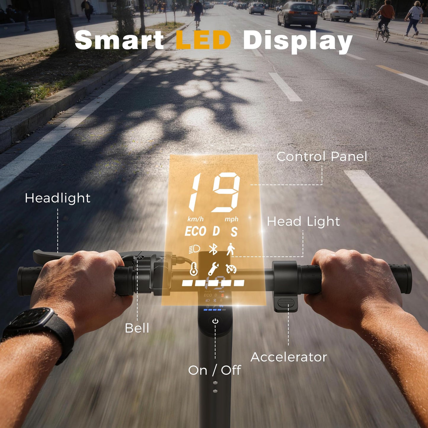 NAVIC Electric Scooter for Adults，Top Speed 19/22 MPH，Range 19/22/28 Miles，8.5”/10" Tires，E-Scooter with Dual Suspension for Commuting, APP Control