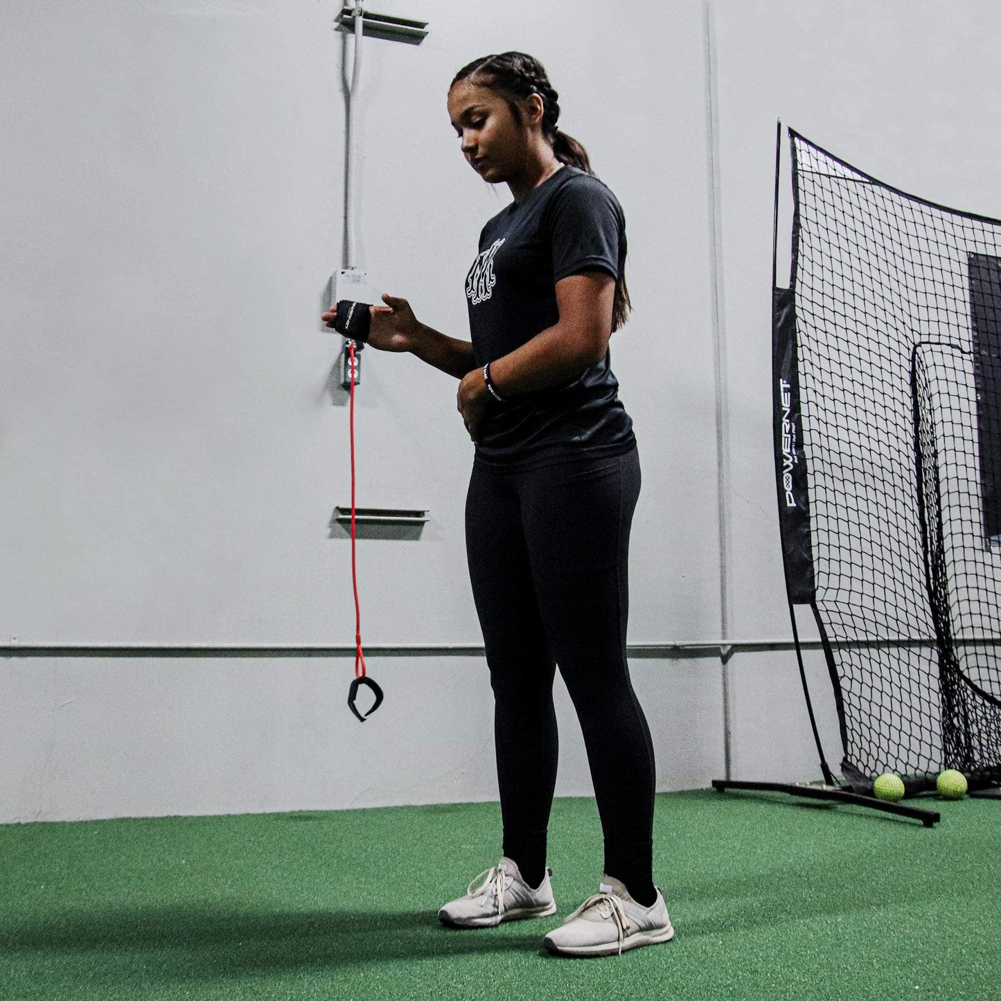 PowerNet Resistance Bands, Baseball Softball Strength and Conditioning PowerBands, Portable Pitching Warm Up Exercise Bands, Rehab Throwing Injuries, Attach to Any Fence or Pole (Black|Advanced)