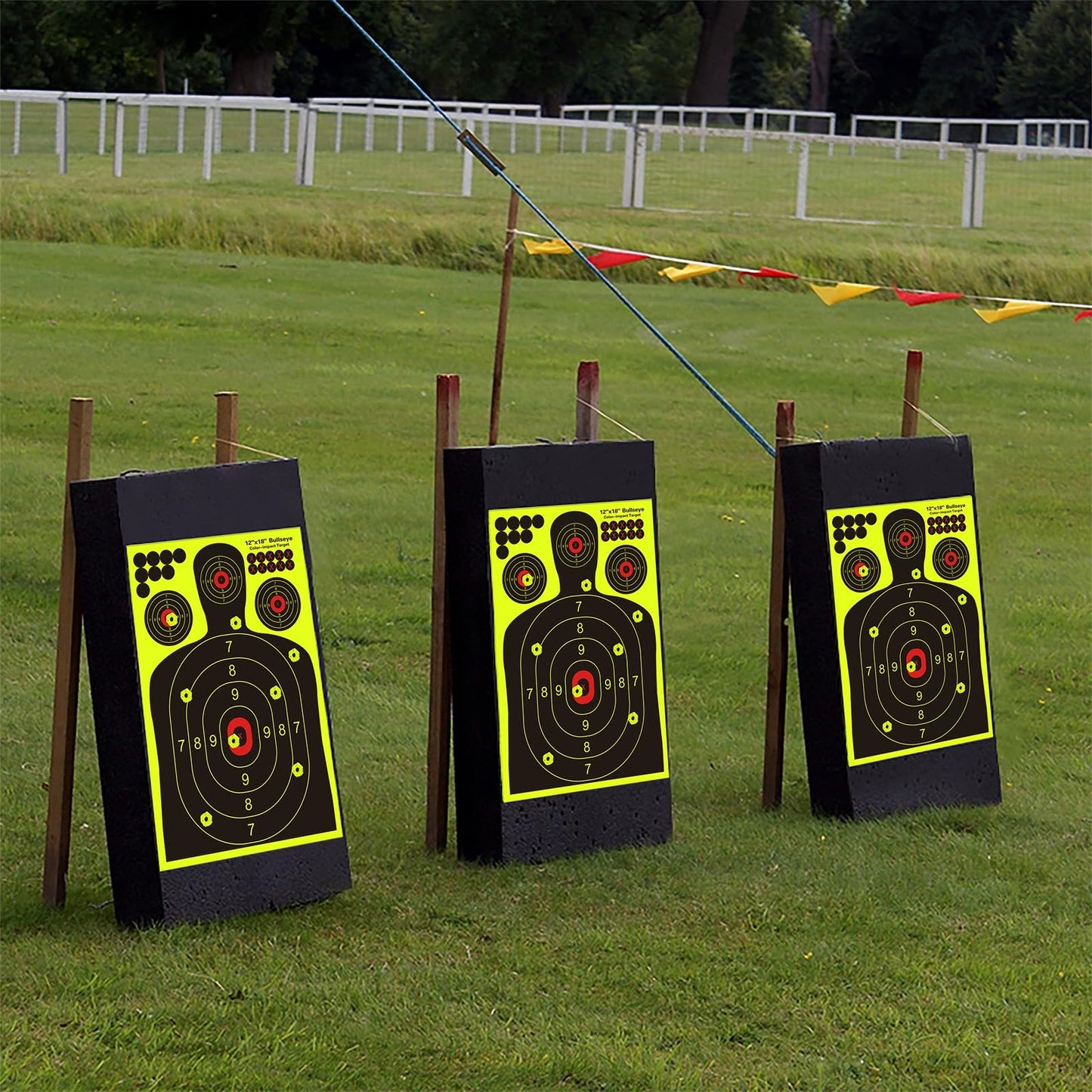 12x18 inch Silhouette Splatter Targets - Bright Fluorescent Yellow Easily seen on Impact When Hitting Target for BB Guns, airguns, Rifles, Indoor and Outdoor ranges (25 Pack)