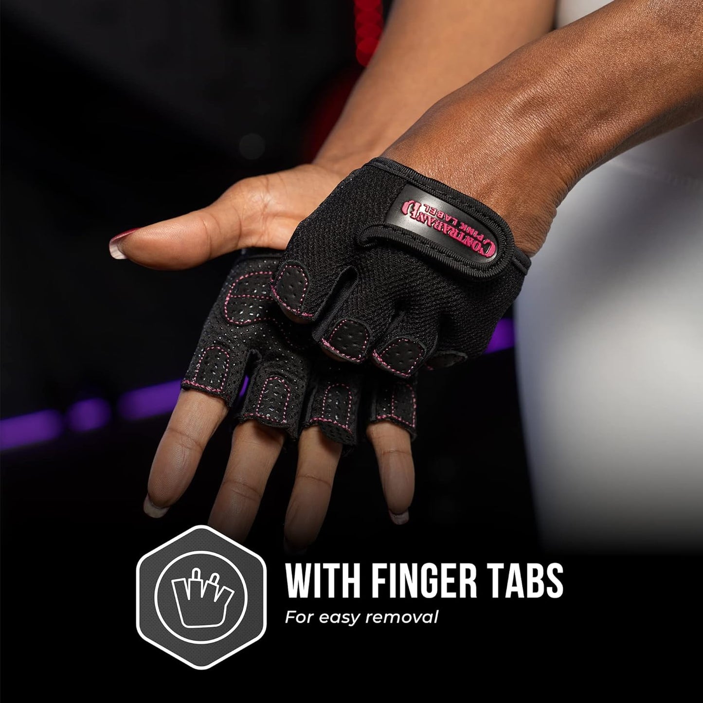 Contraband Pink Label Women's Micro Weight Lifting Gloves - Grip-Lock Silicone Padding | Minimalist Half Gloves