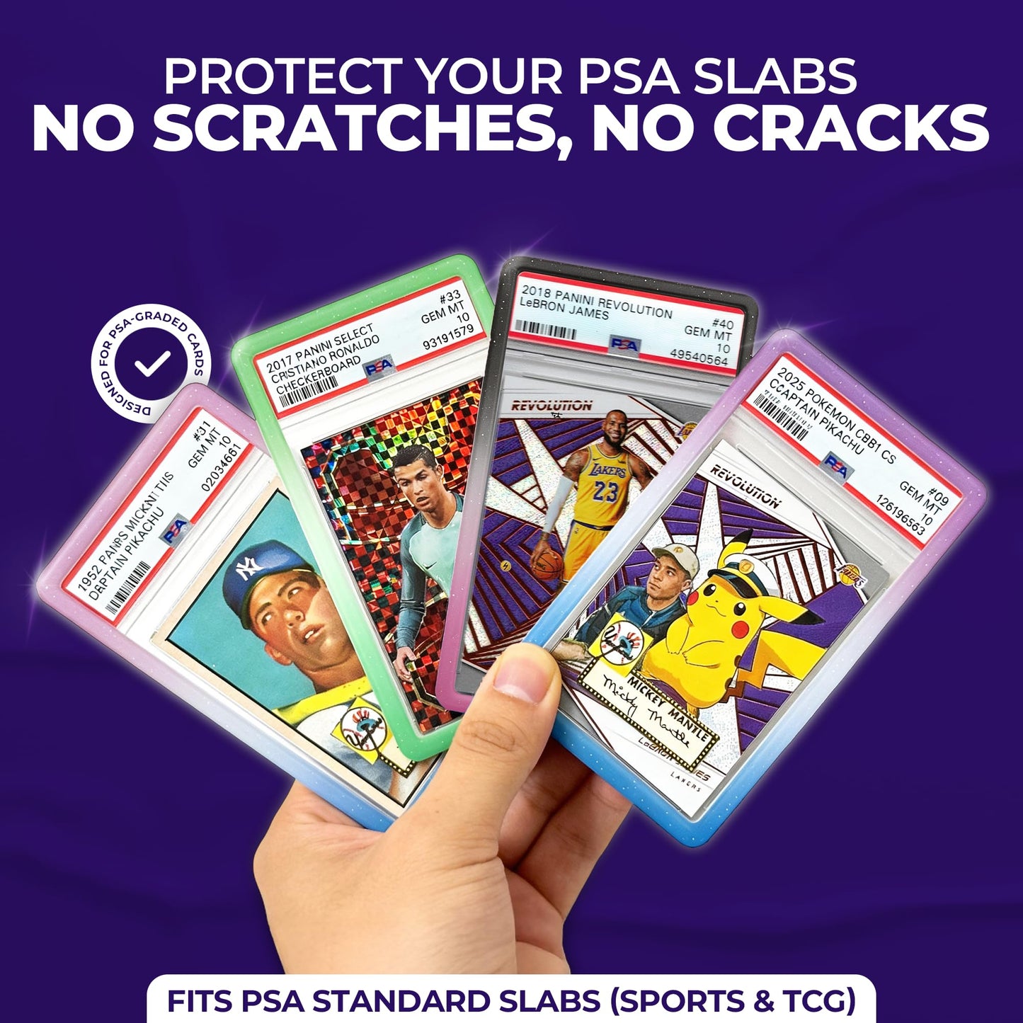 SUPERLIT PSA Gradient Slab Bumper 4 Pack Multi-Color - Guard for PSA Card Protection (Multi Pack 1)