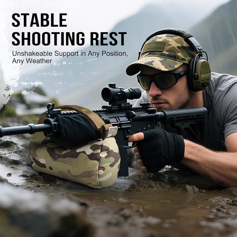Shooting Rest Bag - Pre-Filled Front & Rear Gun Support | Outdoor Shooting & Hunting