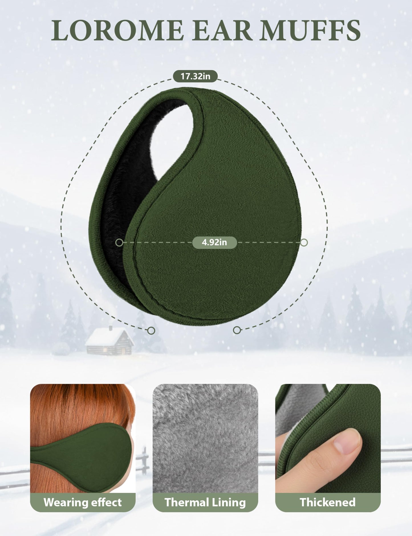4 PCS White Variegated Winter Accessories for Women, Knit Beanie with Pom Poms Scarf Touch Screen Golves and Ear Warmer