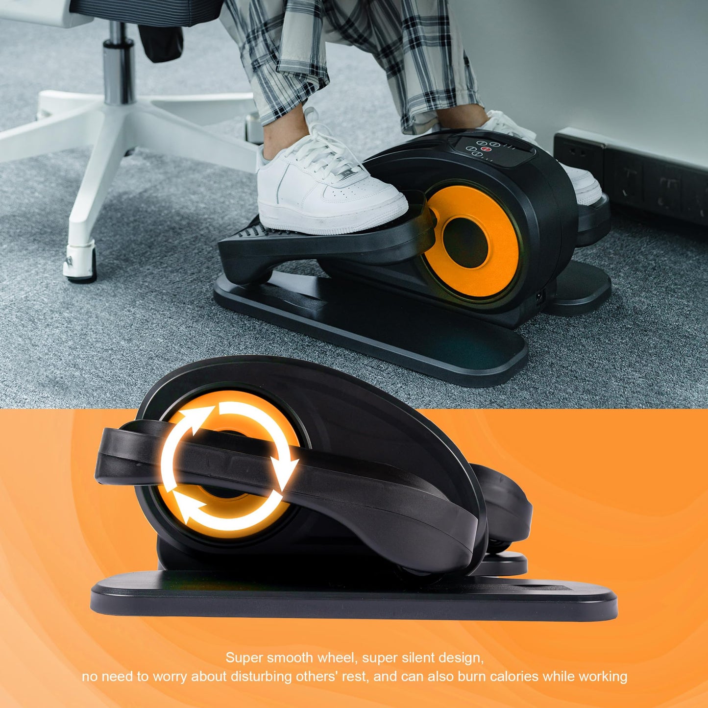 Tappio Under Desk Elliptical, Electric Foot Pedal Exerciser, Fully Assembled Seated Elliptical, Compact Portable Elliptical Machine Trainer with Remote Control, Mini Elliptical Leg Exerciser for Home