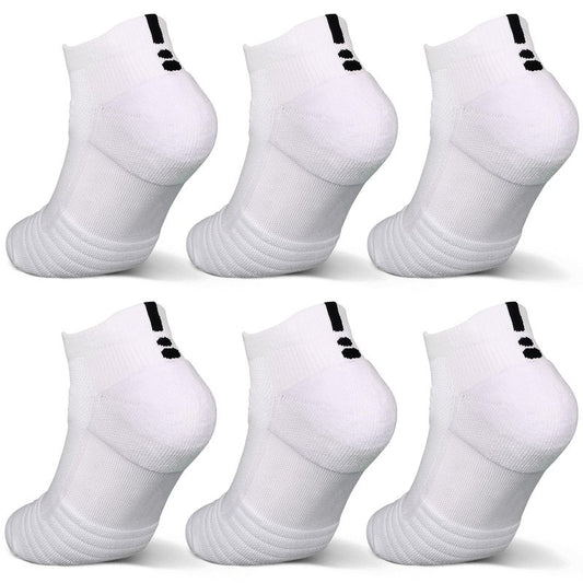 DEESEEUS Ankle Socks Athletic Running Low Cut Cushioned Anti-Blister Tab Sports Socks for Men Women 6 Pairs