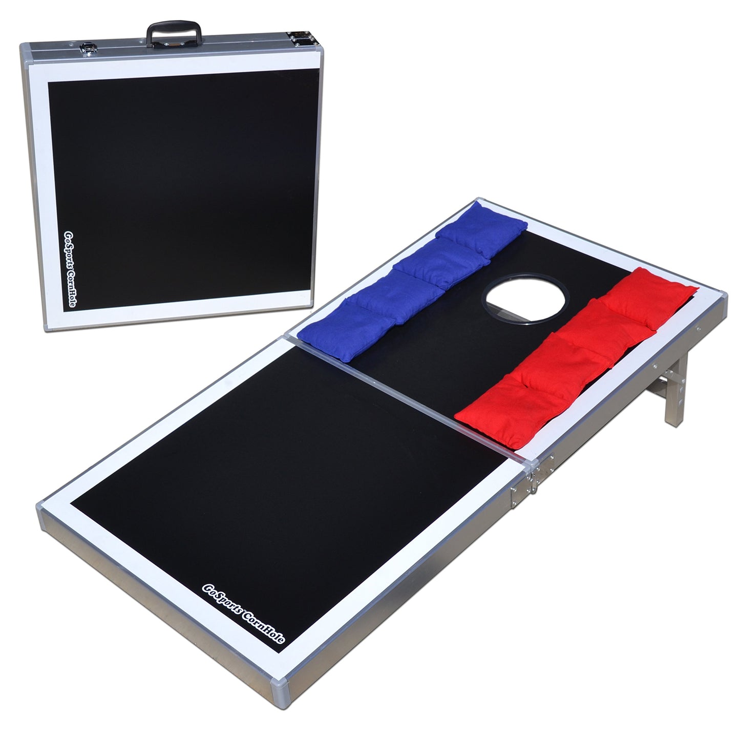 GoSports Cornhole PRO Regulation Size Bean Bag Toss Game Set (Black)