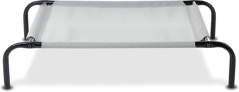 Elevated Dog Bed - Cooling Breathable Design with Metal Frame | Small Dogs 36" x 22" x 7.5" - Grey