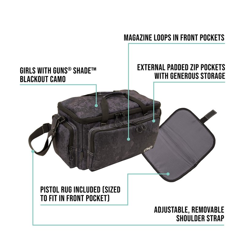 Allen Company Girls with Guns Midnight Range Bag, Black/Shade Blackout Camo