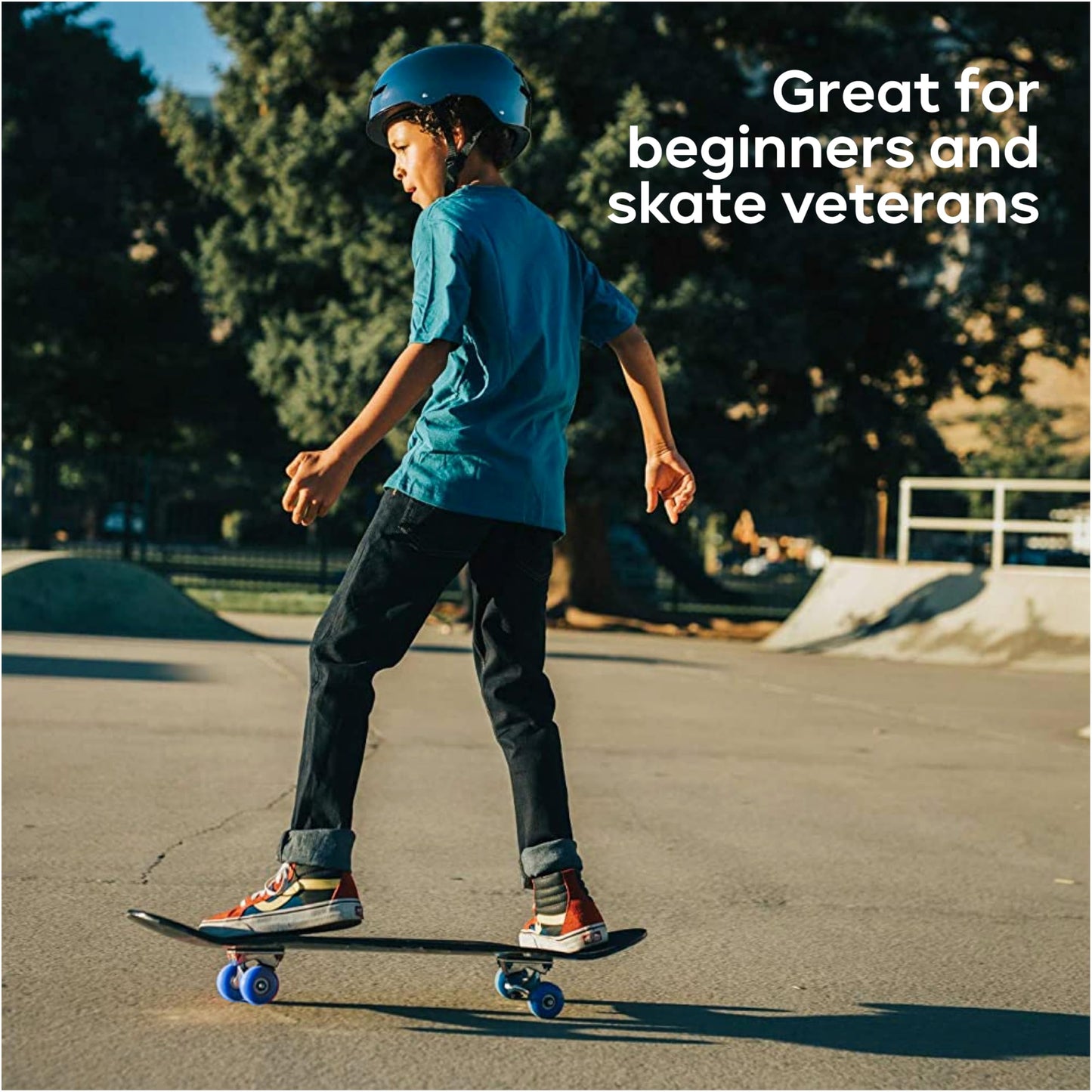 Hot Wheels 31 inch Skateboard, 9-ply Maple Desk Skate Board for Cruising, Carving, Tricks and Downhill