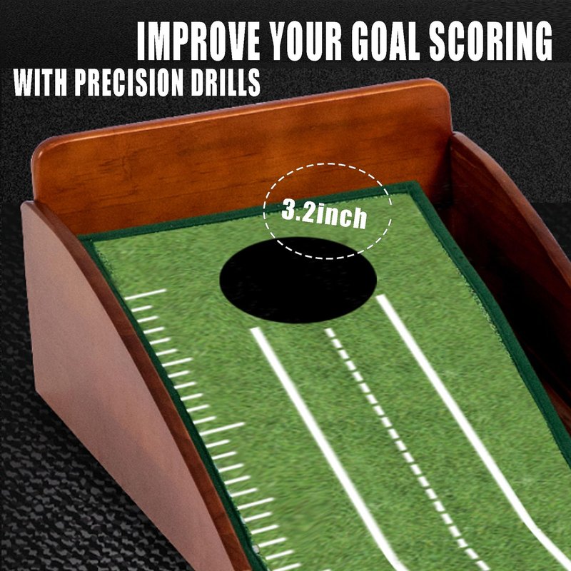 YOUCZON Putting Green Indoor,Golf Putting mat– Portable & Easy to Assemble, Automatic Ball Return, Wrinkle-Free Natural Rubber Mat, Solid Wood Construction for Golfers