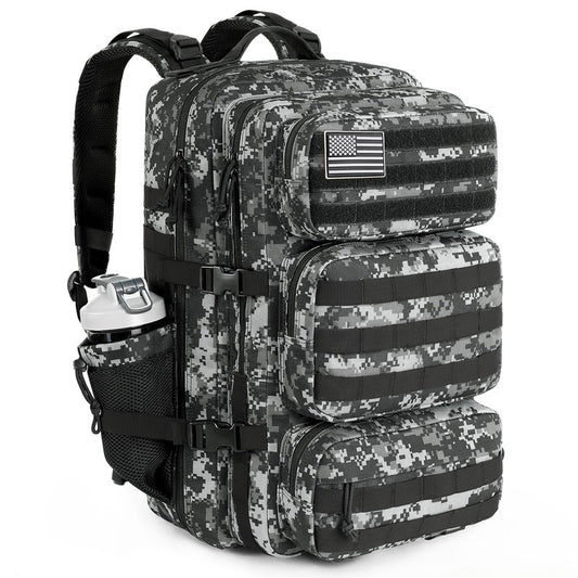 kookoomia Military Tactical Backpack 25L Day Backpack for Men Molle Army 3 Days Assault Pack Bug Out Bag Water Resistant and Heavy Duty Hiking Treeking Rucksack - Black Digital Camo