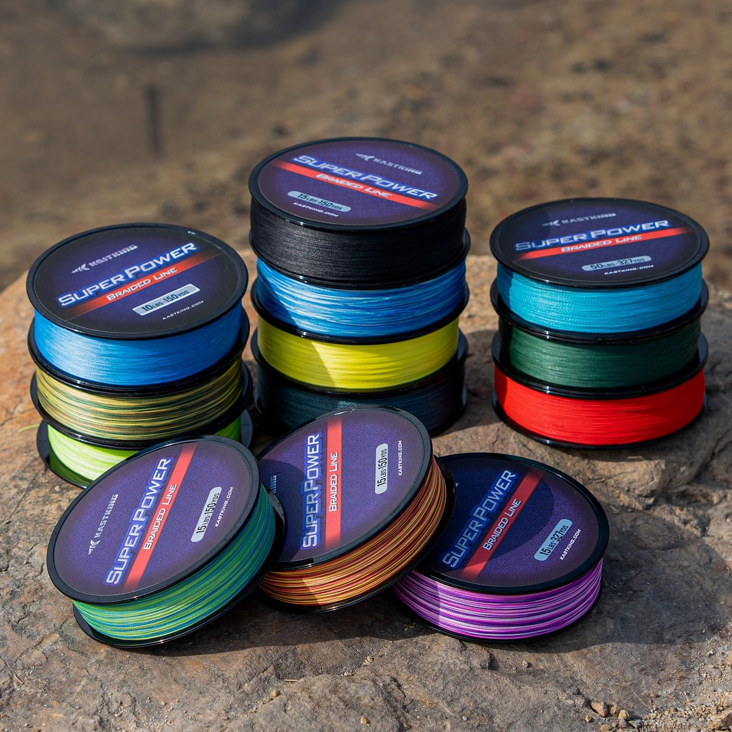 KastKing Superpower Braided Fishing Line, Black, 40LB, 300+27 Yds