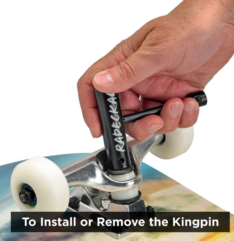 RADECKAL Compact Pocket Skate Tool- T Tool All in One Skate Tool for Skateboards, Longboards, Mini Skateboards, and Cruisers- Collapses to a Compact Size to Fit in Your Pocket (Silver)