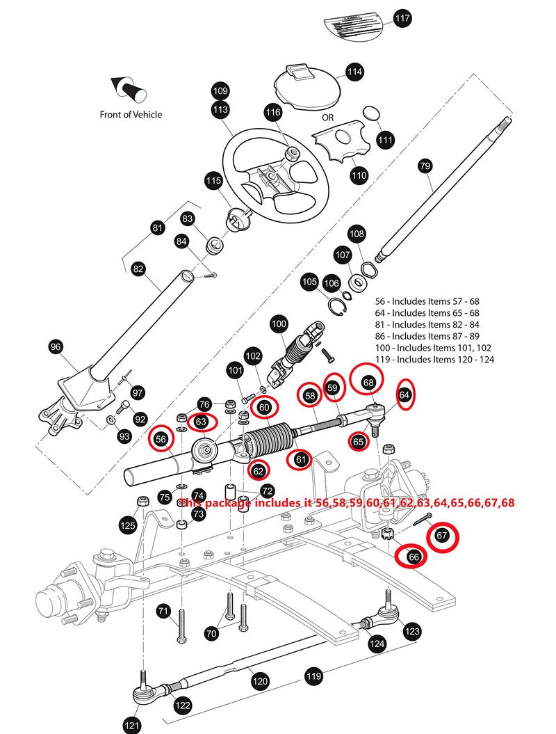 Dr.Acces Golf Cart EZGO TXT MPT Steering Gear Box Assembly for 2001 & Up Golf Carts Replace OEM # 70964-G01