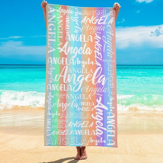 Esmtuaij Personalized Beach Towels for Kids and Adults, Custom Beach Towels with Name, Custom Quick-Drying Travel & Pool & Beach Towels,Customized Gifts for Women & Men & Children