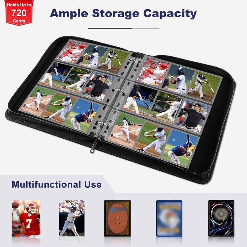 Dark Blue & Black 720 Pocket Card Binder Set | Durable Storage for Trading Cards