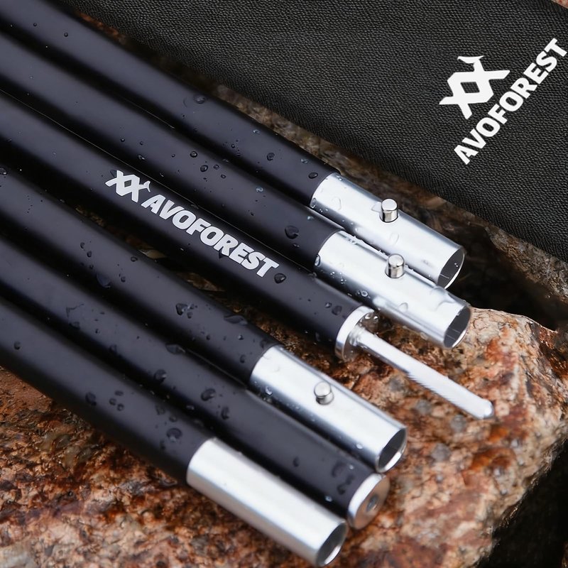 Tent Poles for Tarp, AVOFOREST Camping Tent Tarps Poles Adjustable Aluminum Camping Accessories 80in Heavy Duty Poles Thicker Tent Pole with a Diameter of 0.75in for Backpacking Hiking Awning
