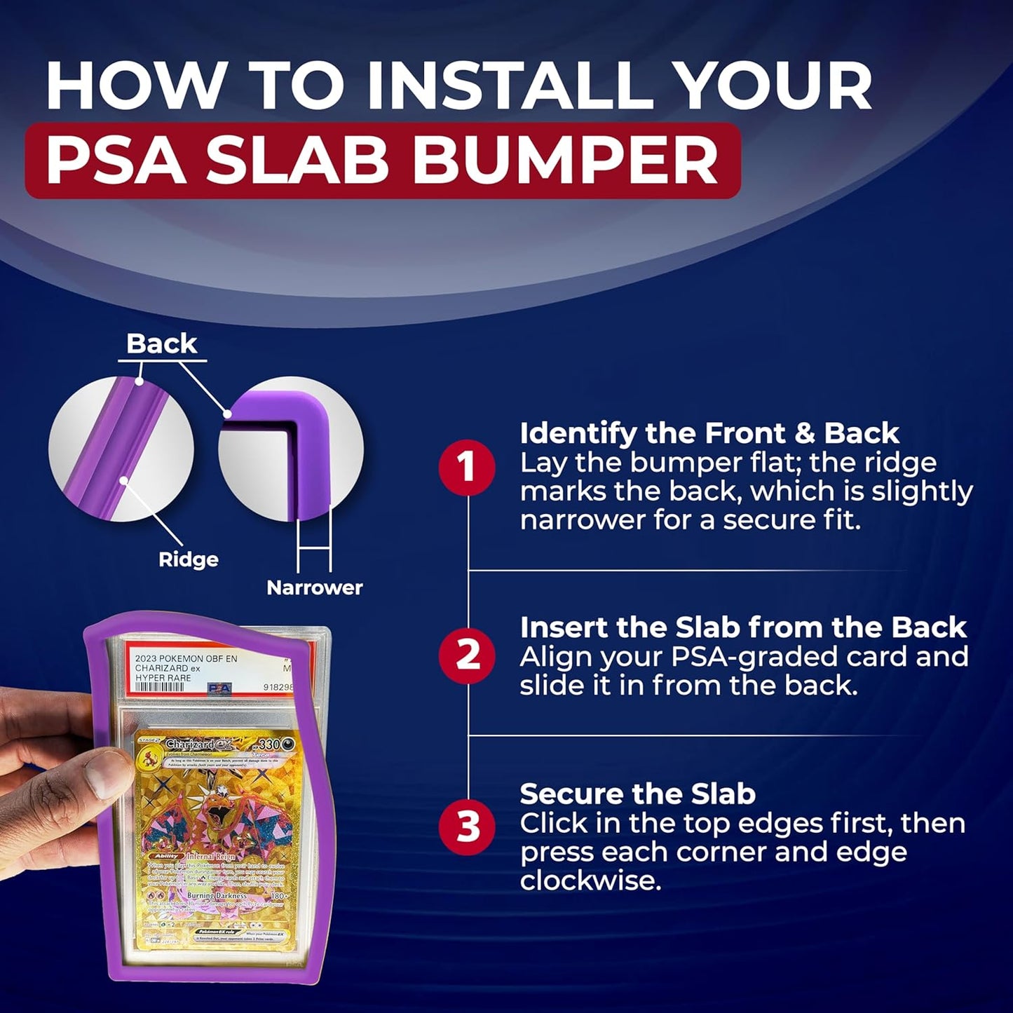 PSA Slab Guard 5 Pack - Graded Card Protector & Bumper | Multicolor Slab Armor Case