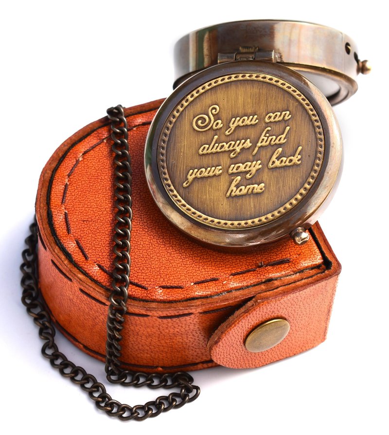 ' So You Can Always Find Your Way Back Home'' Engraved Compass,Romantic Gift Ideas for Him/Her - Gift for Women, Aniversity Gifts for Men, 50th/25th Wedding Anniversary,Baptism Religious Christian